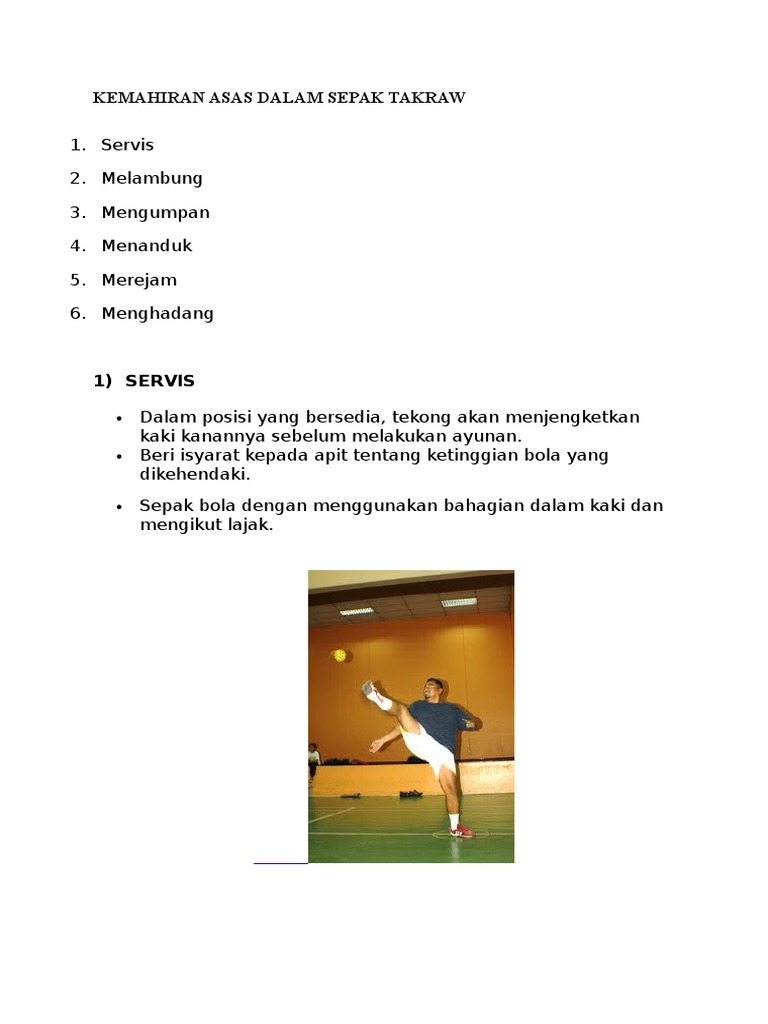 Kemahiran Asas Dalam Sepak Takraw Pdf