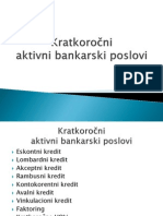 Kratkoročni Aktivni Bankarski Poslovi