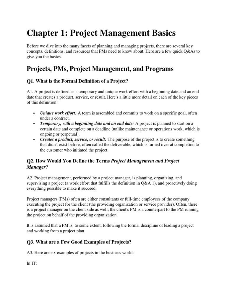PMP Exam Chapter 1 & 2 | PDF | Project Management | Agile Software ...