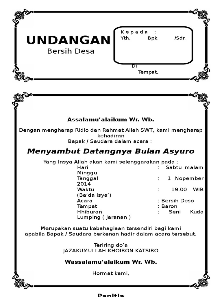 91 Contoh Undangan Jaranan Terbaik Gratis