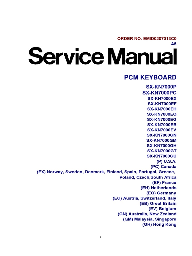 Technics Keyboard SX-KN7000 Service Manual | PDF | Capacitor