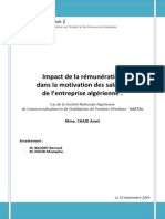 Impact de La Rémunération Dans La Motivation Des Salariés de L'entreprise Algérienne: Cas de La Société Nationale Algérienne de Commercialisation Et de Distribution de Produits Pétroliers - NAFTAL