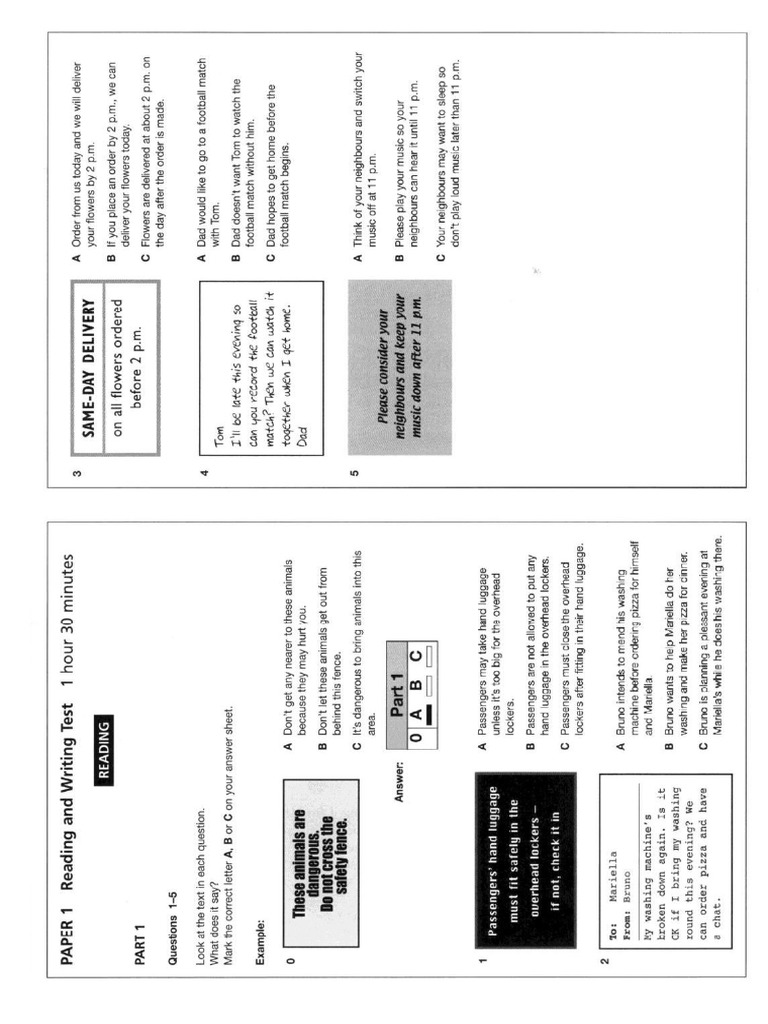 Writing B1 PET Cambridge | PDF