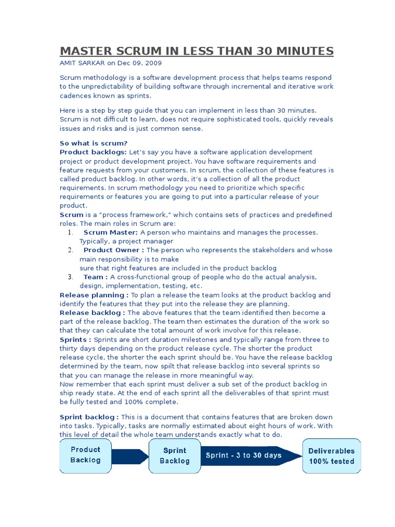 Master Scrum in Under 30 Minutes | PDF | Scrum (Software Development ...