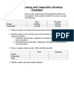Absolute Advantage and Comparative Advantage Worksheet BLANK