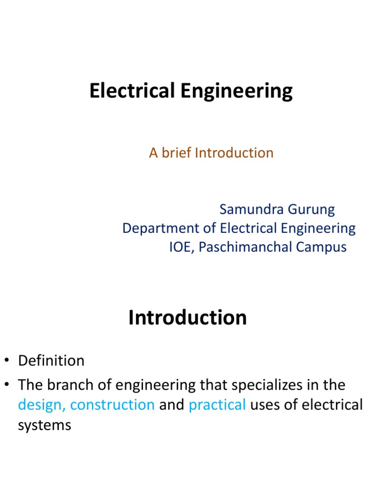 Introduction to Electrical Engineering