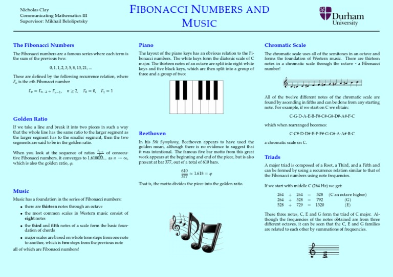 Fibonacci Numbers and Music PDF Scale (Music) Music Theory