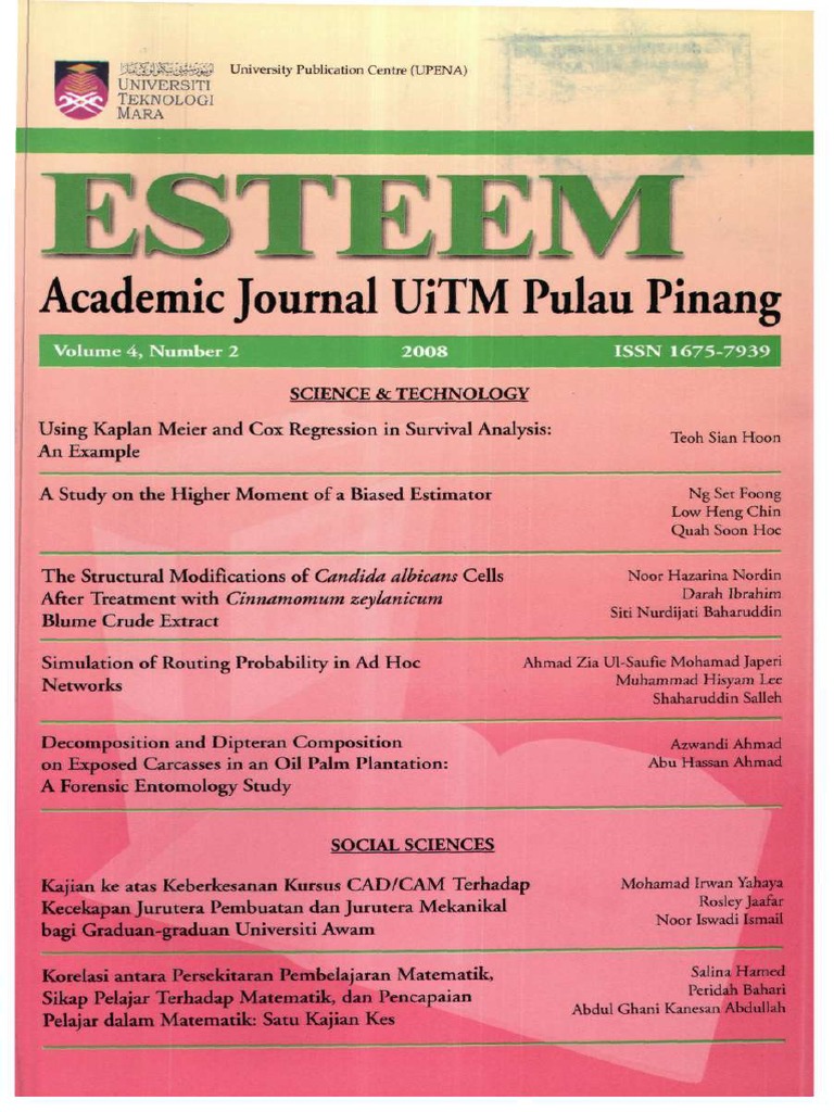 ESTEEM Academic Journal UiTM Penang V4 No.2 | PDF