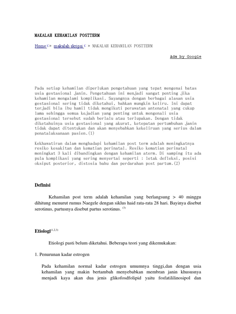 Makalah Kehamilan Postterm