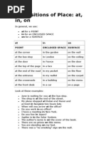 Prepositions of Place