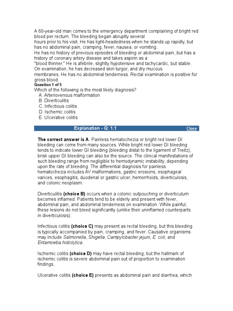 Diagnosis of Lower GI Bleeding in Adults | PDF