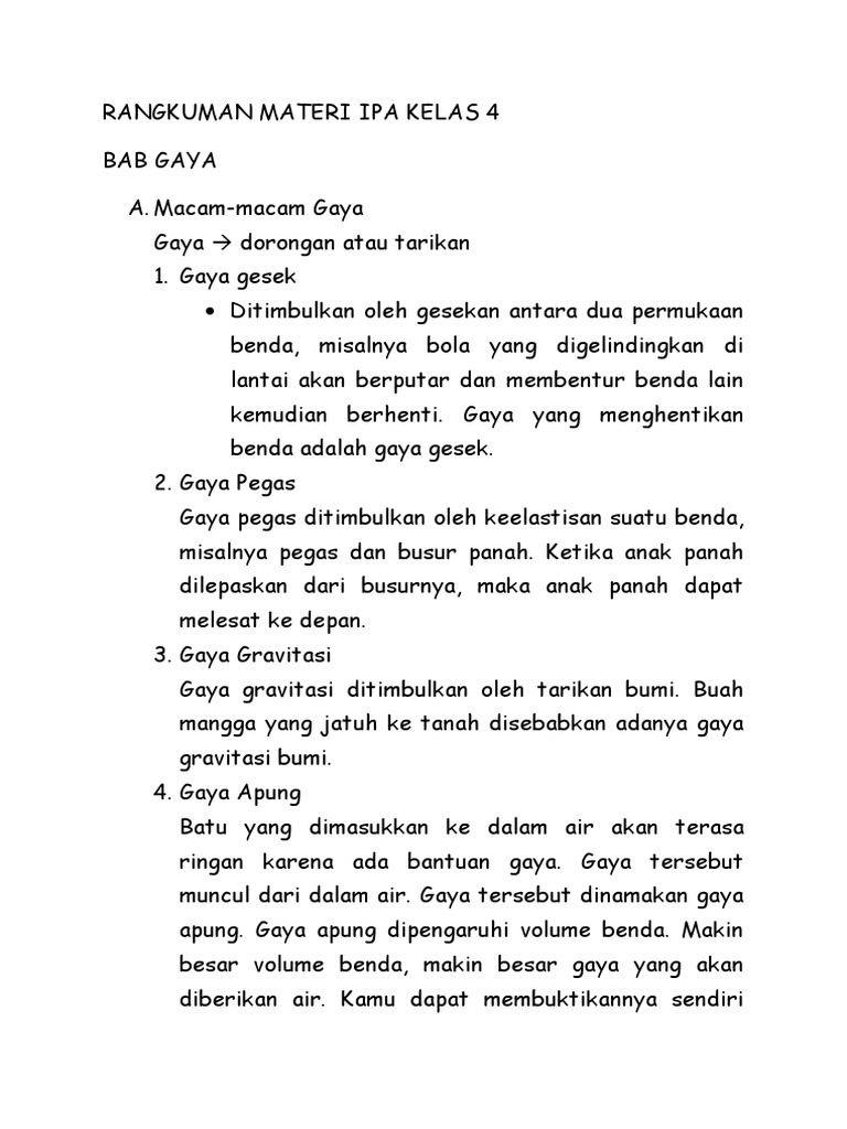 54405920 Rangkuman Ipa Kelas 4