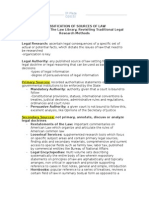 Classification of Legal Sources and Research Tools