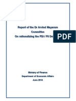 Report of DR Arvind Mayaram Committe On FDI - FII