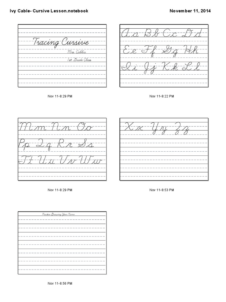 Ivy Cable - Cursive Lesson | PDF