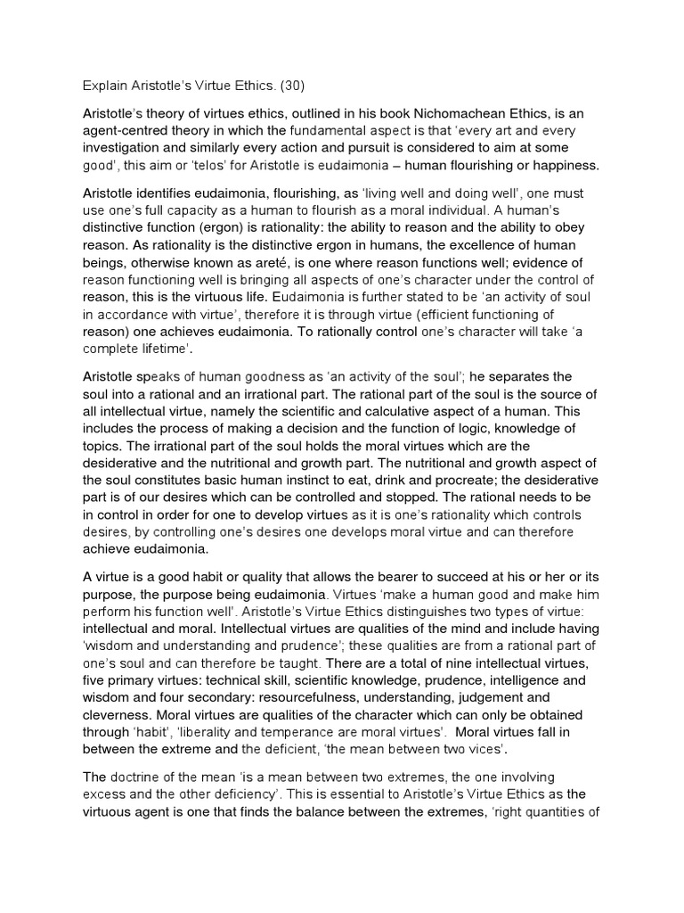 Aristotle Virtue Ethics Pdf Virtue Ethics Virtue