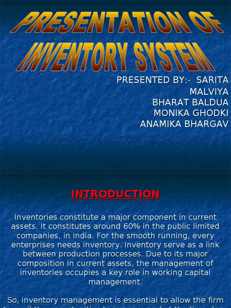 thesis title for inventory management