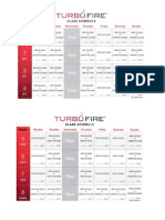 Turbo Fire-20 Week Class Schedule