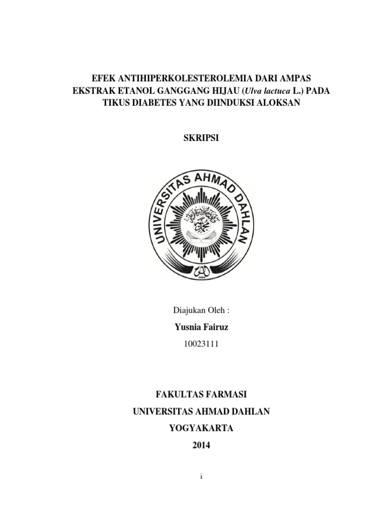 EFEK ANTIHIPERKOLESTEROLEMIA DARI AMPAS EKSTRAK ETANOL ...