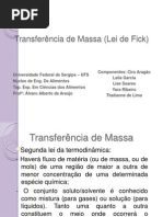 Transf. Massa - Difusão e Lei de Fick