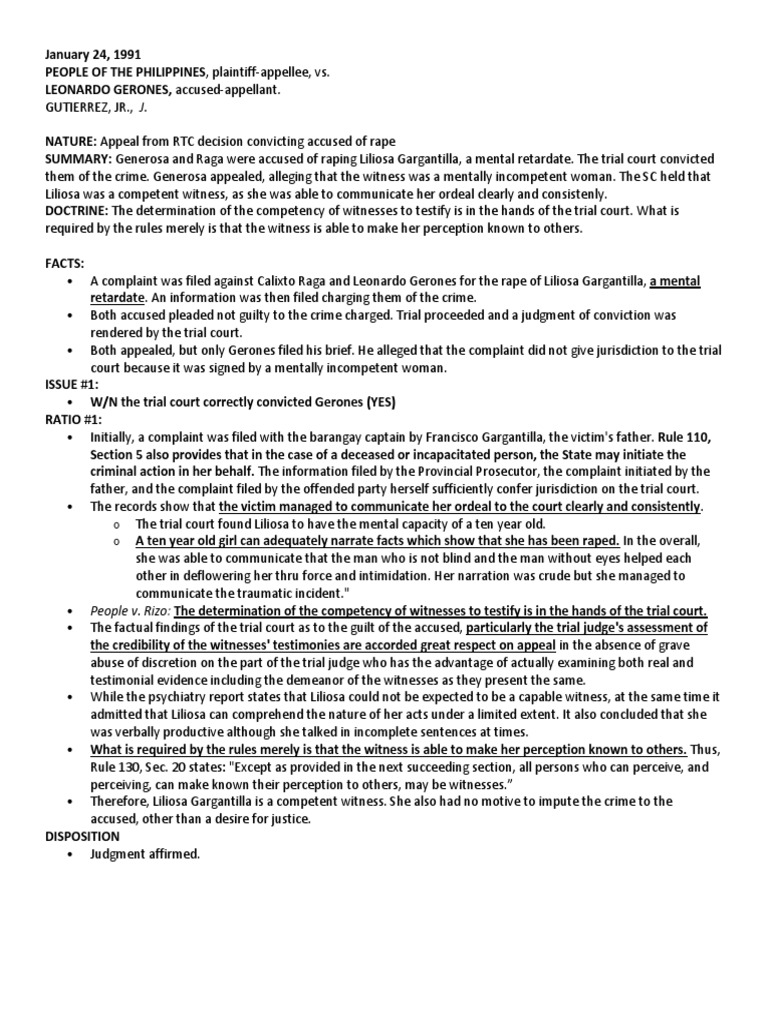 Alvarez v. Ramirez Case digest | Witness | Complaint