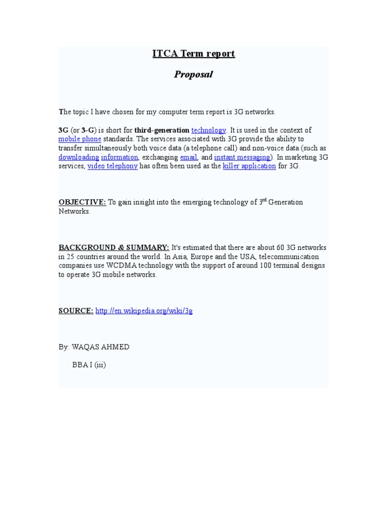 ITCA Term Report | PDF