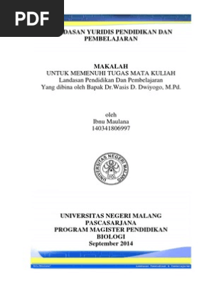 Landasan Yuridis Pendidikan Pembelajaranibnu Yuridis