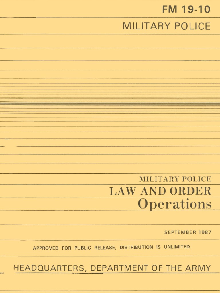 Army - fm19 10 - Military Police - Law and Order Operations | PDF ...