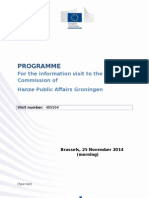 Programme: For The Information Visit To The European Commission of Hanze Public Affairs Groningen