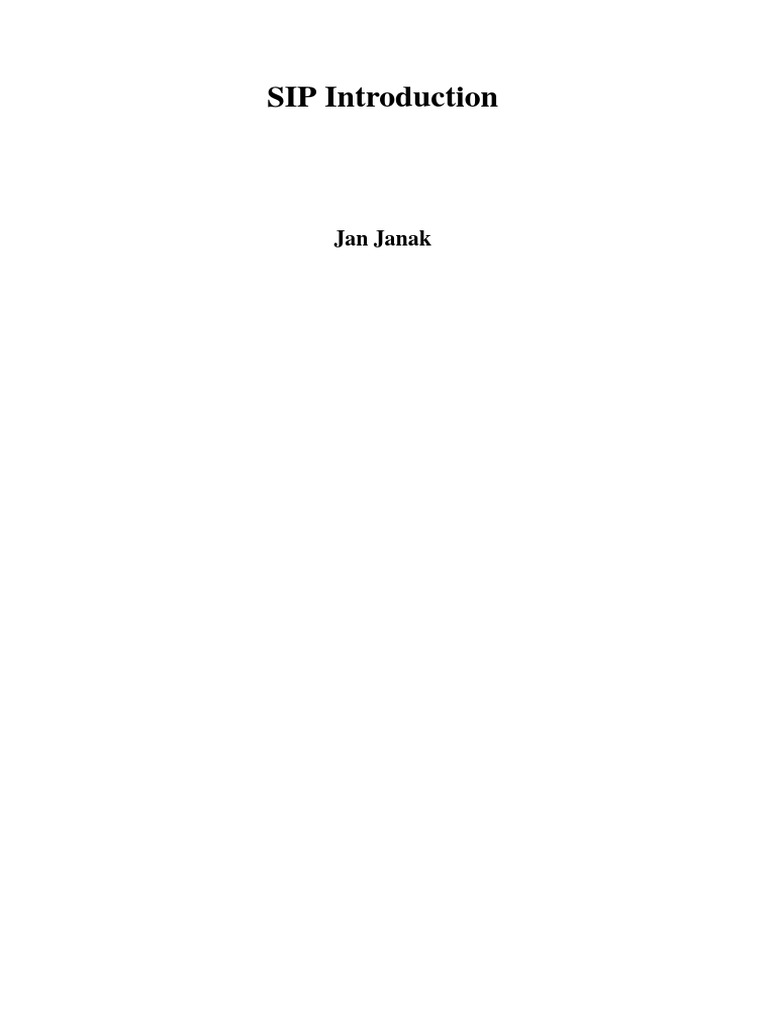 SIP Introduction: Jan Janak | PDF | Session Initiation Protocol | Proxy ...
