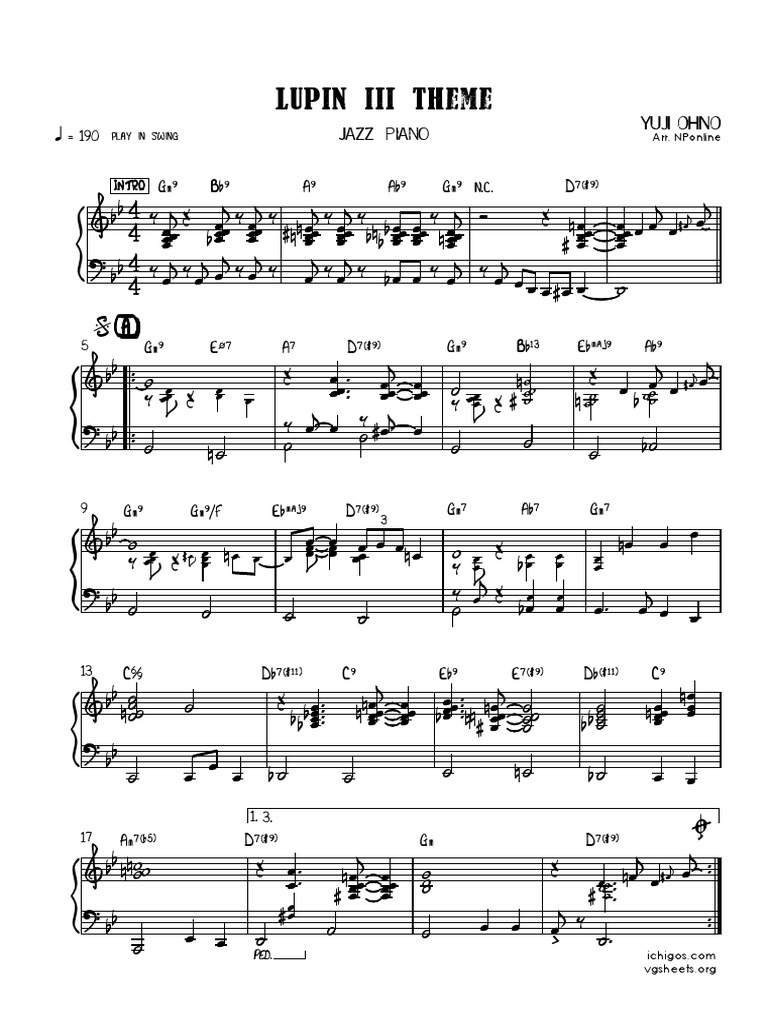 Lupin Iii Lupin Iii Theme Jazz Pdf Pdf