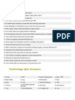 Technology Quiz Answers