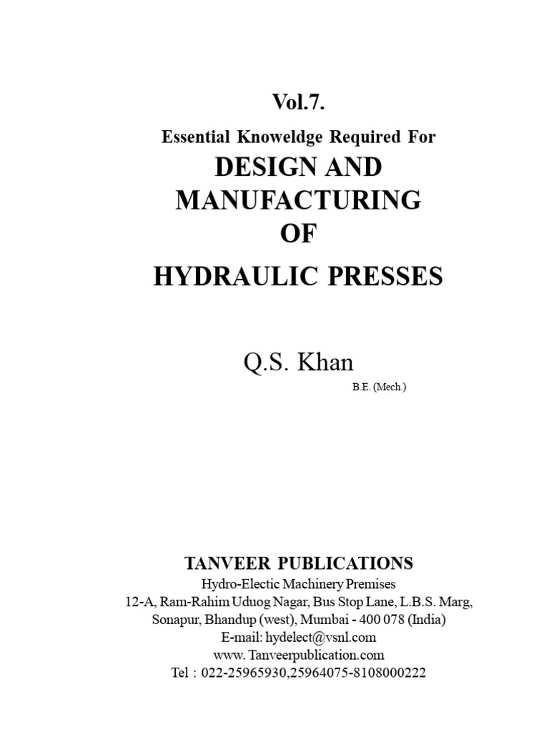 Volume.7. Design and Manufacturing of Hydraulic Presses | PDF | Steel ...