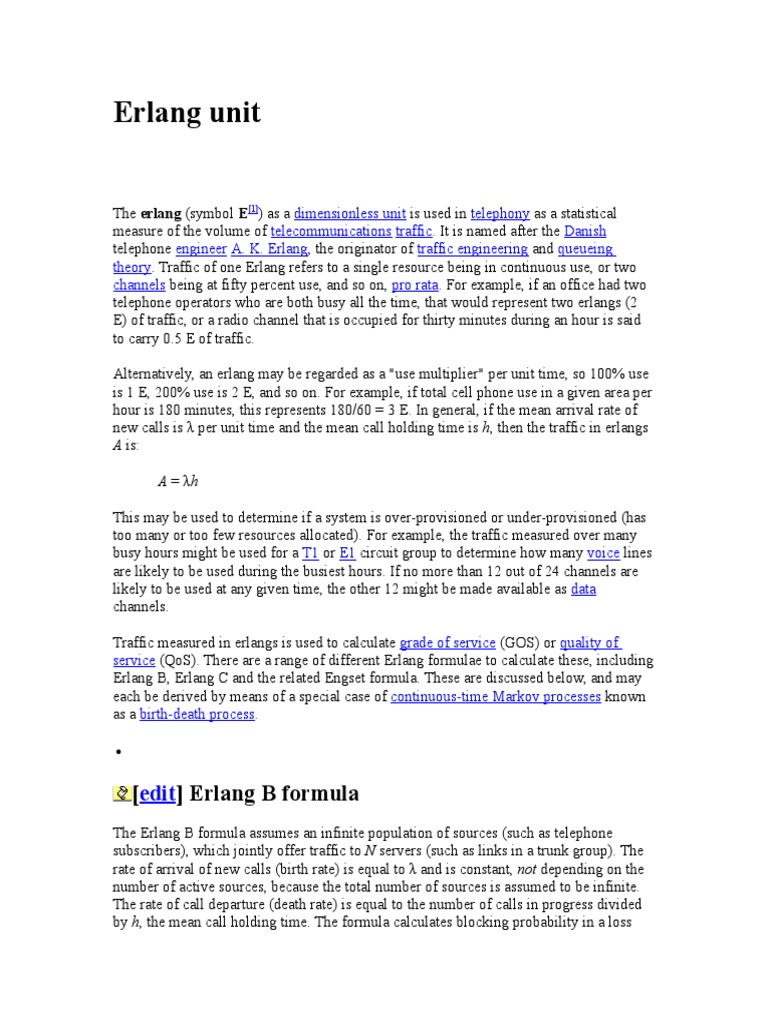 Erlang | PDF | Science & Mathematics