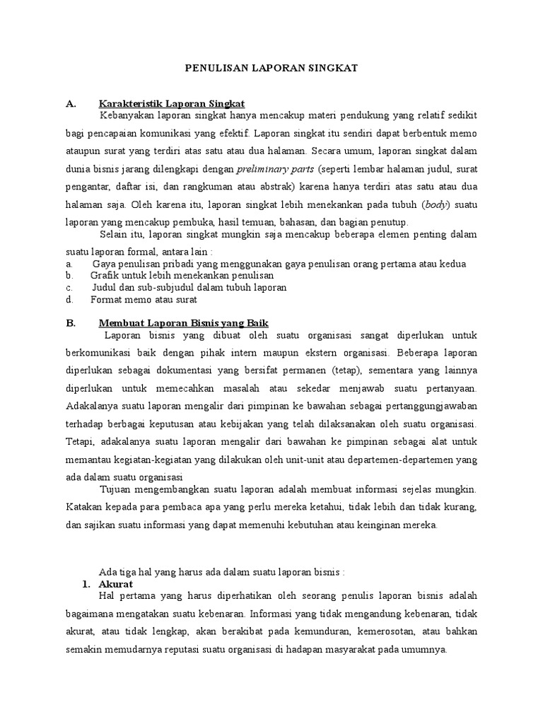 Kombis Penulisan Laporan Singkat