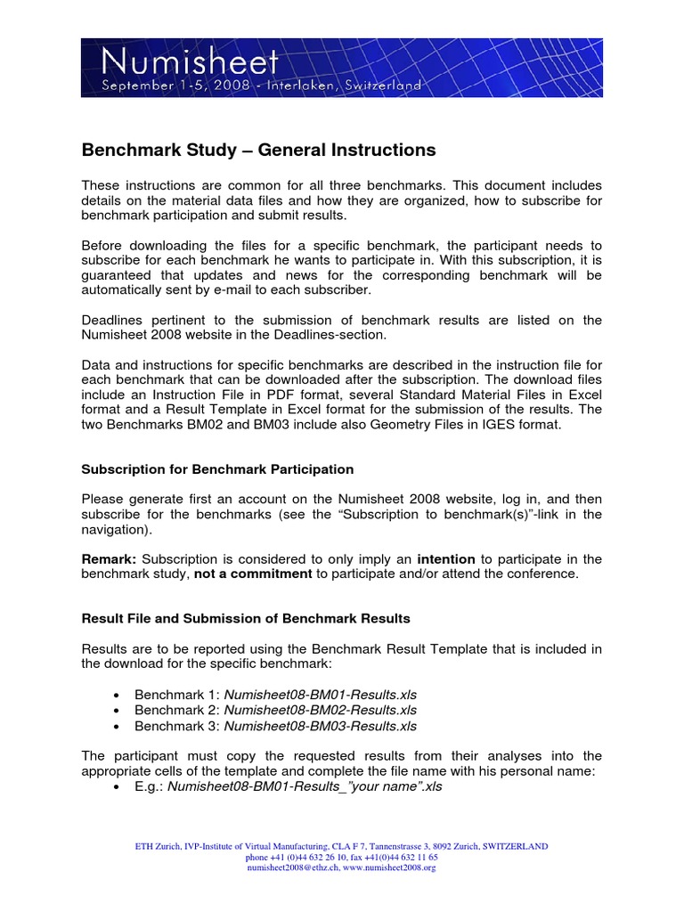 Benchmark Participation Instructions | PDF | Yield (Engineering ...