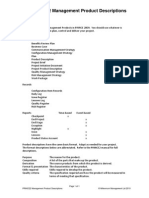 PRINCE2 Management Product Descriptions