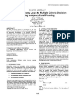 Application of Fuzzy Logic To Multiple Criteria Decision Making in Aquacultural Planning