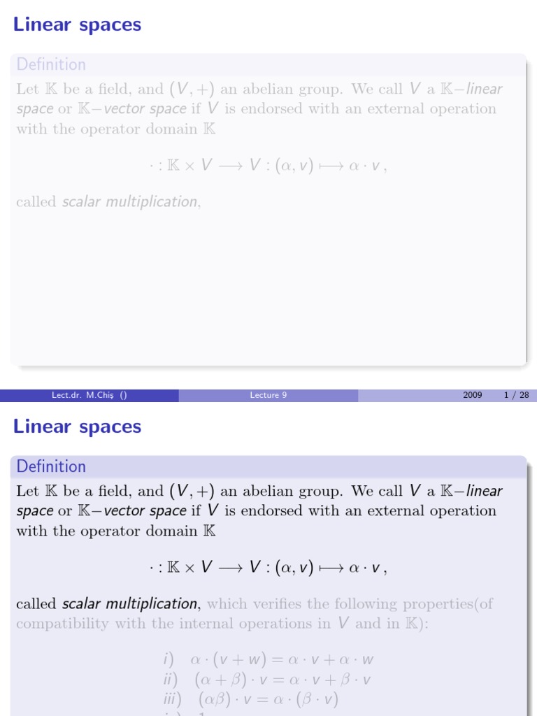 Understanding K-Linear Spaces and Properties | PDF | Eigenvalues And ...