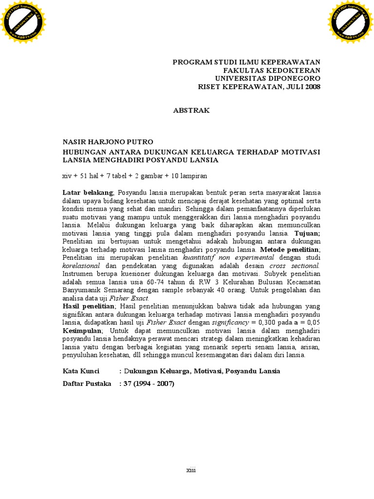 Dukungan Keluarga Dan Motivasi Lansia Dukungan Keluarga Dan Motivasi Lansia