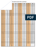 Contraceptive Injection Calendar