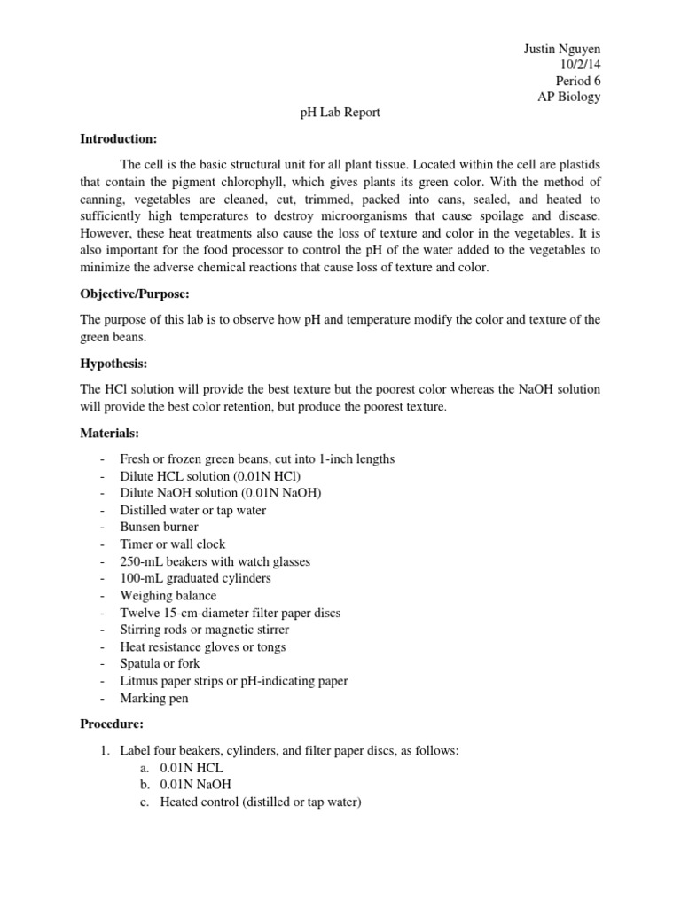 PH Lab Report PDF Ph Sodium Hydroxide