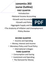 Econ 202 Course Outline National Income Accounting Growth Policy