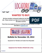 Wanted to Buy Bulletin - November 19, 2014