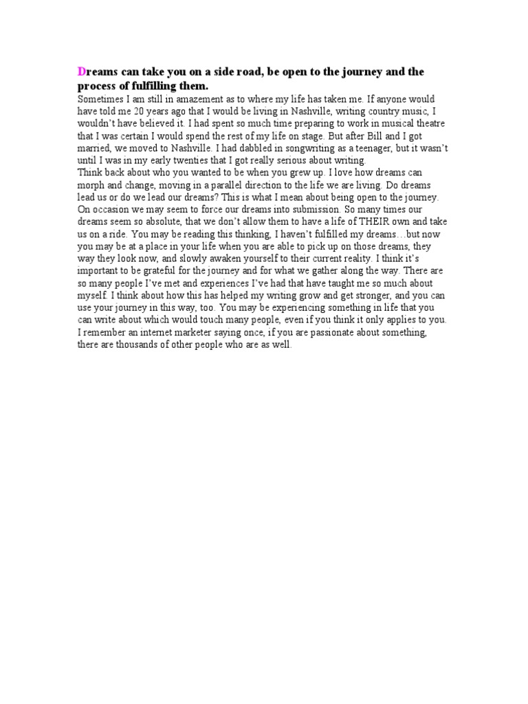 The Dream Journey | PDF