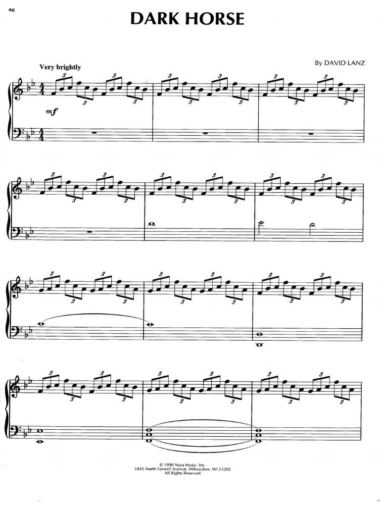 David Lanz Dark Horse Piano Sheet PDF