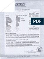 Certificado de Calibracion Manómetro - 0-1500psi