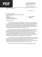 CREW: DOJ - Criminal Division: Regarding Criminal Investigation of Rep. Vern Buchanan: OIP Response 11-20-14