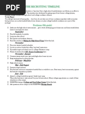 Baseball Recruiting Timeline