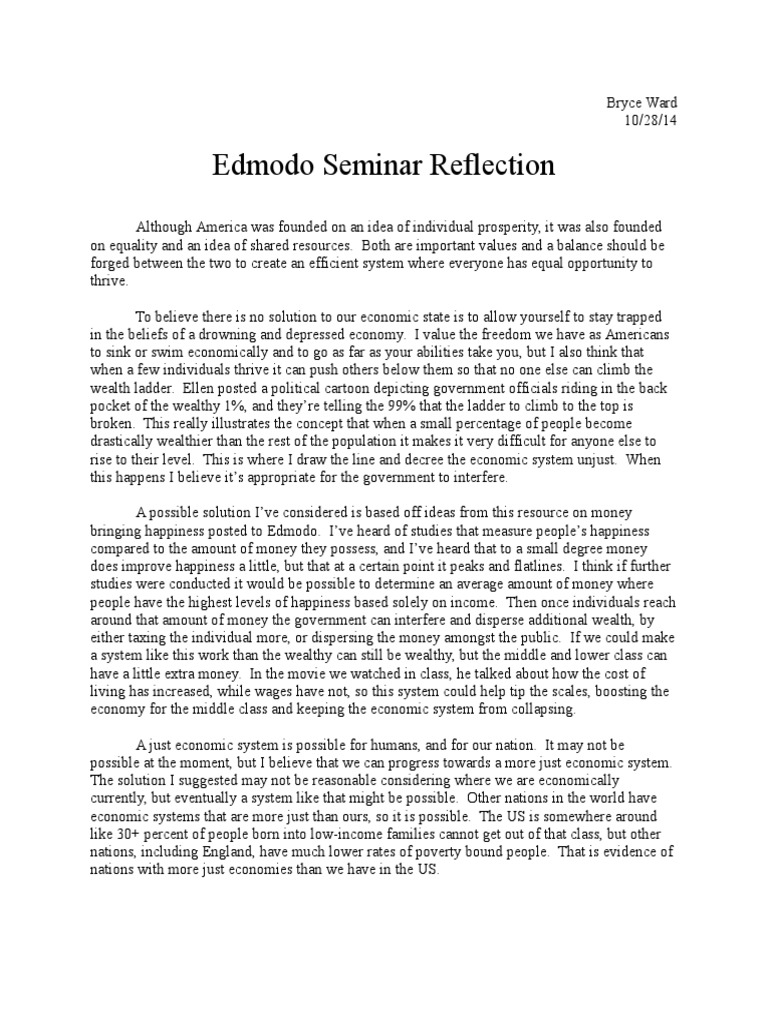 Reflection on seminar presentation image